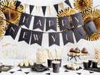 20x Serviette schwarz/gold