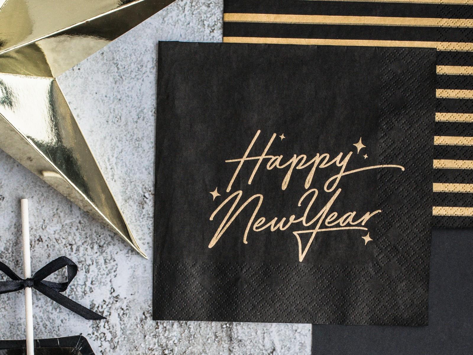 20x Serviette schwarz/gold