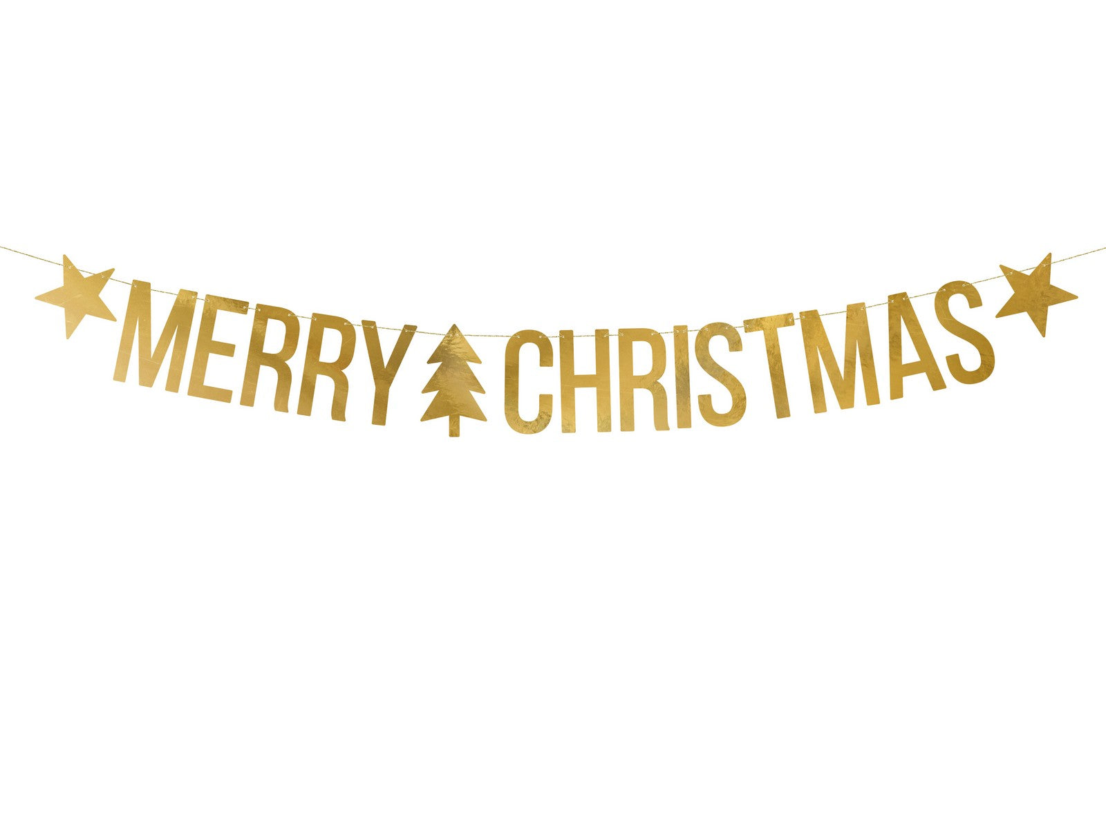 Banner Merry Christmas 150cm gold