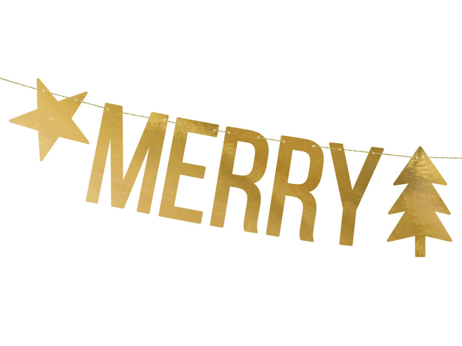 Banner Merry Christmas 150cm gold