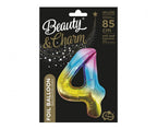 Folienballon Zahl Nr. 4 Rainbow 86cm