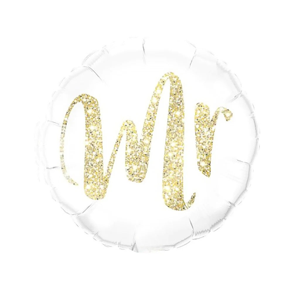 Folienballon Mr weiß/gold 45cm