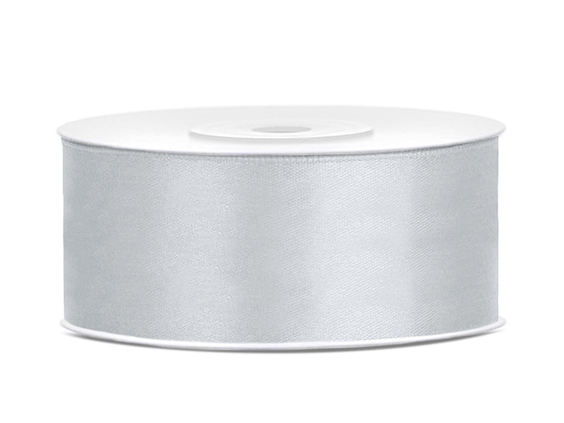Satinband silber L 25m B 25mm