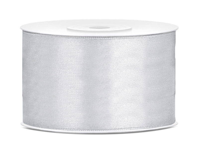 Satinband silber L 25m B 38mm