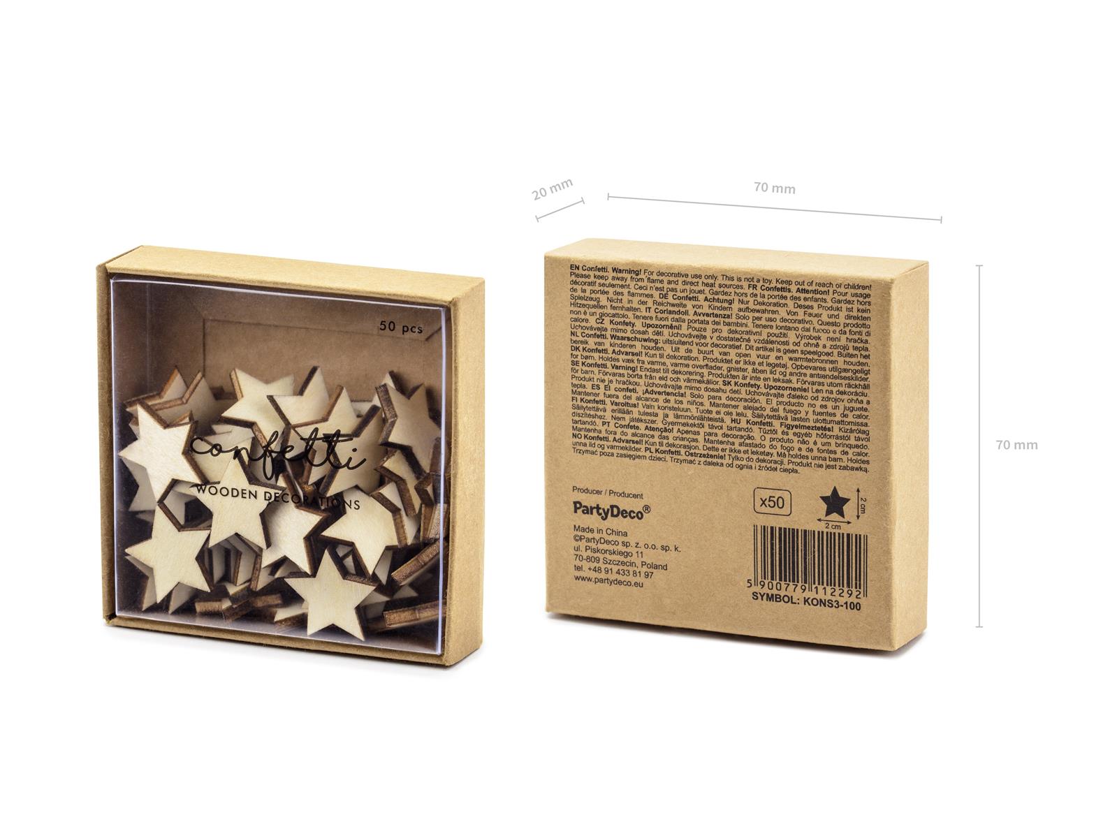 Konfetti Holz Sterne 50 Stk.