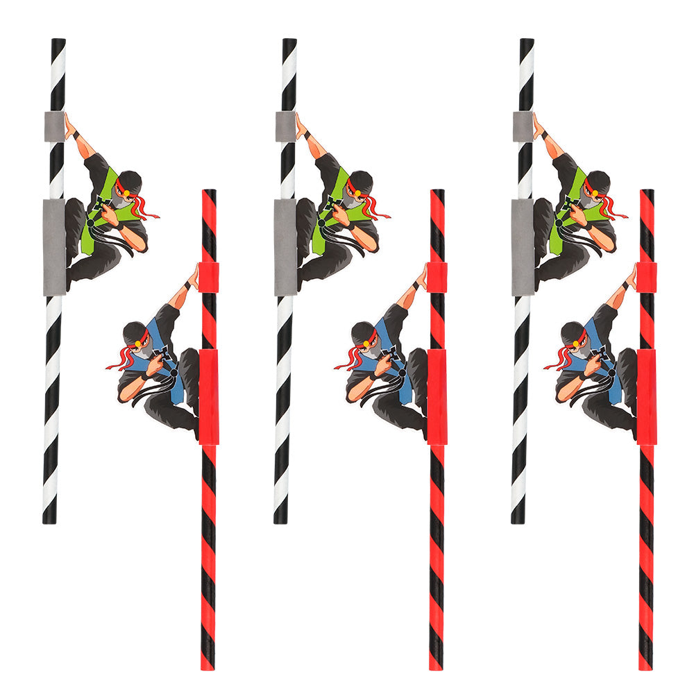 6x Papierstrohhalm Ninja