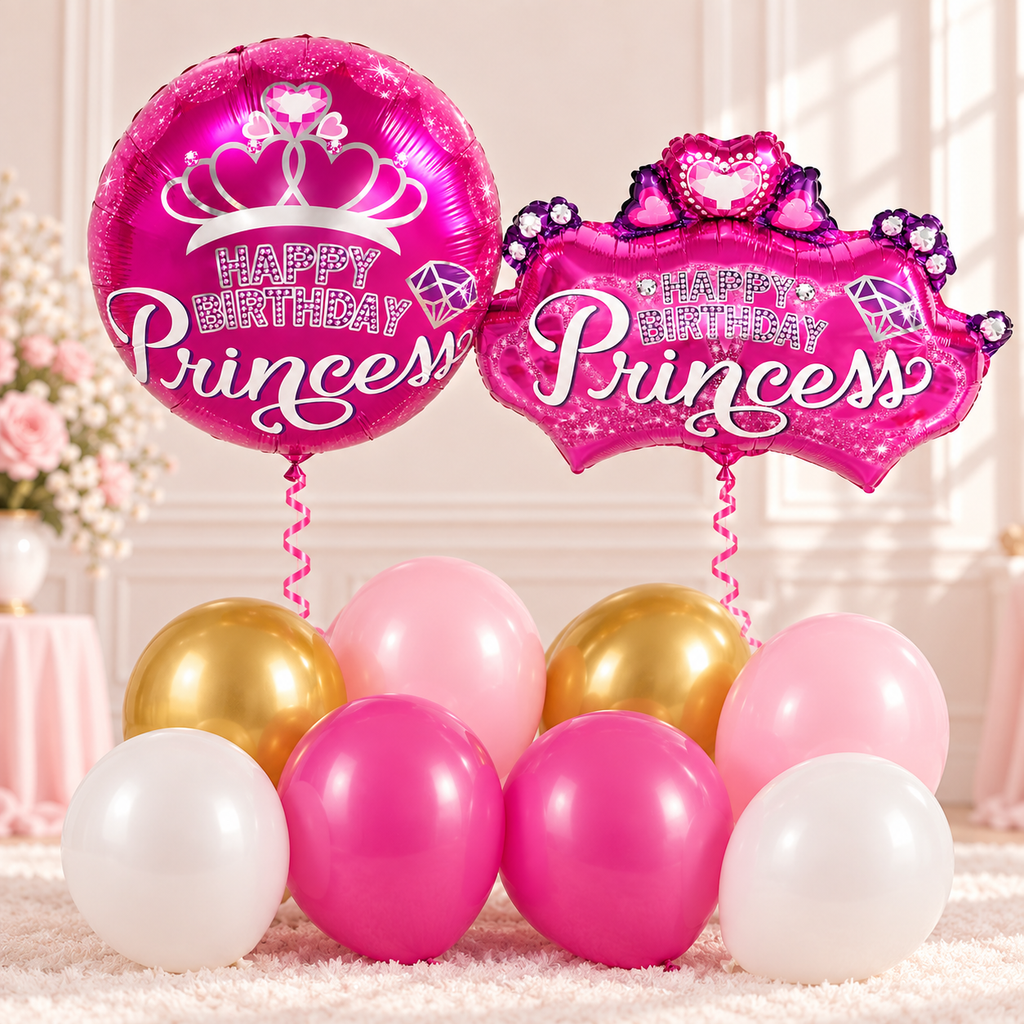 Princess Ballons & Ballonset rosa – Prinzessinnen Geburtstag