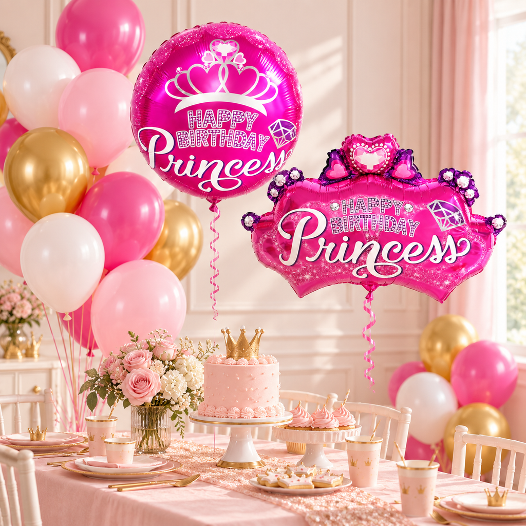 Princess Ballons & Ballonset rosa – Prinzessinnen Geburtstag