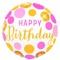 Folienballon Happy Birthday pink weiß gold 45cm