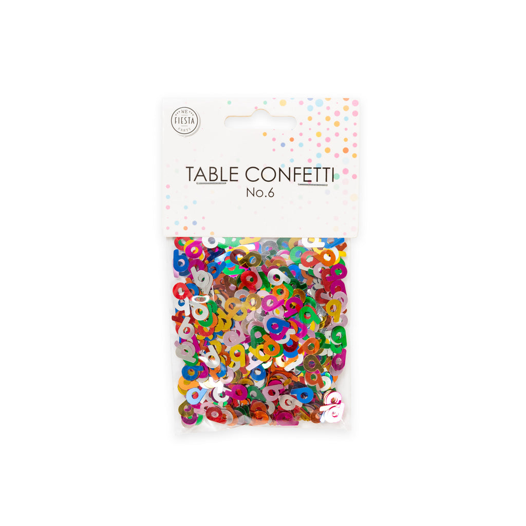 Tischkonfetti Zahl 6 bunt 14g