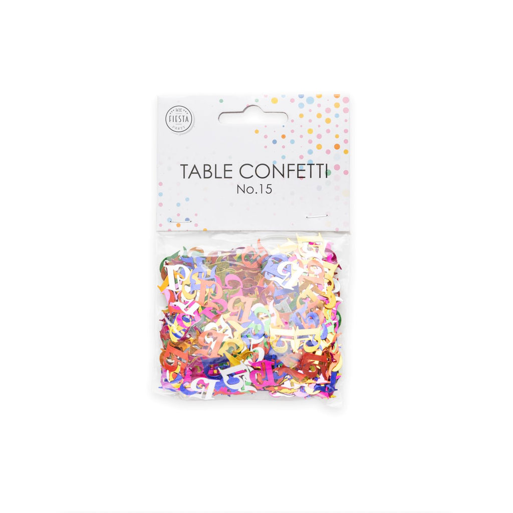 Tischkonfetti Zahl 15 bunt 14g