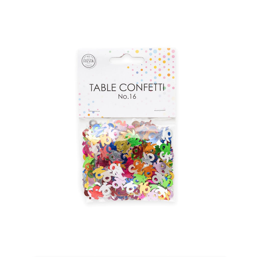 Tischkonfetti Zahl 16 bunt 14g