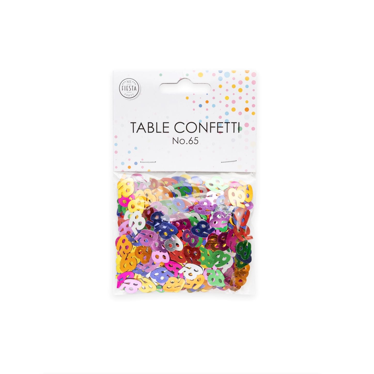 Tischkonfetti Zahl 65 bunt 14g
