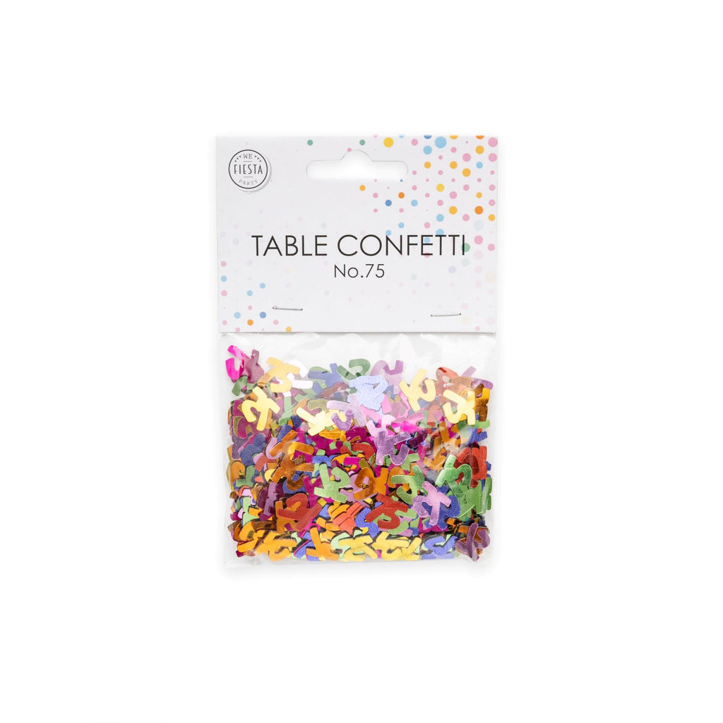 Tischkonfetti Zahl 75 bunt 14g
