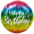 Folienballon Happy Birthday Rainbow 45cm