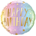 Folienballon Happy Birthday Rainbow pastell 45cm