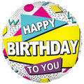 Folienballon Happy Birthday Geometry Shape 45cm
