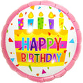 Folienballon Happy Birthday Kerzen pink