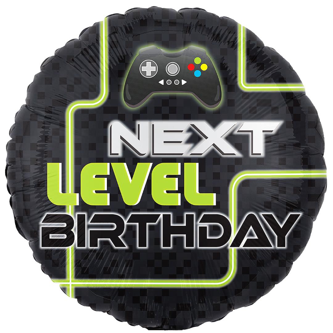 Folienballon Next Level Birthday schwarz 45cm