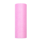 Tüll 15cm x 9m rosa Glitzer