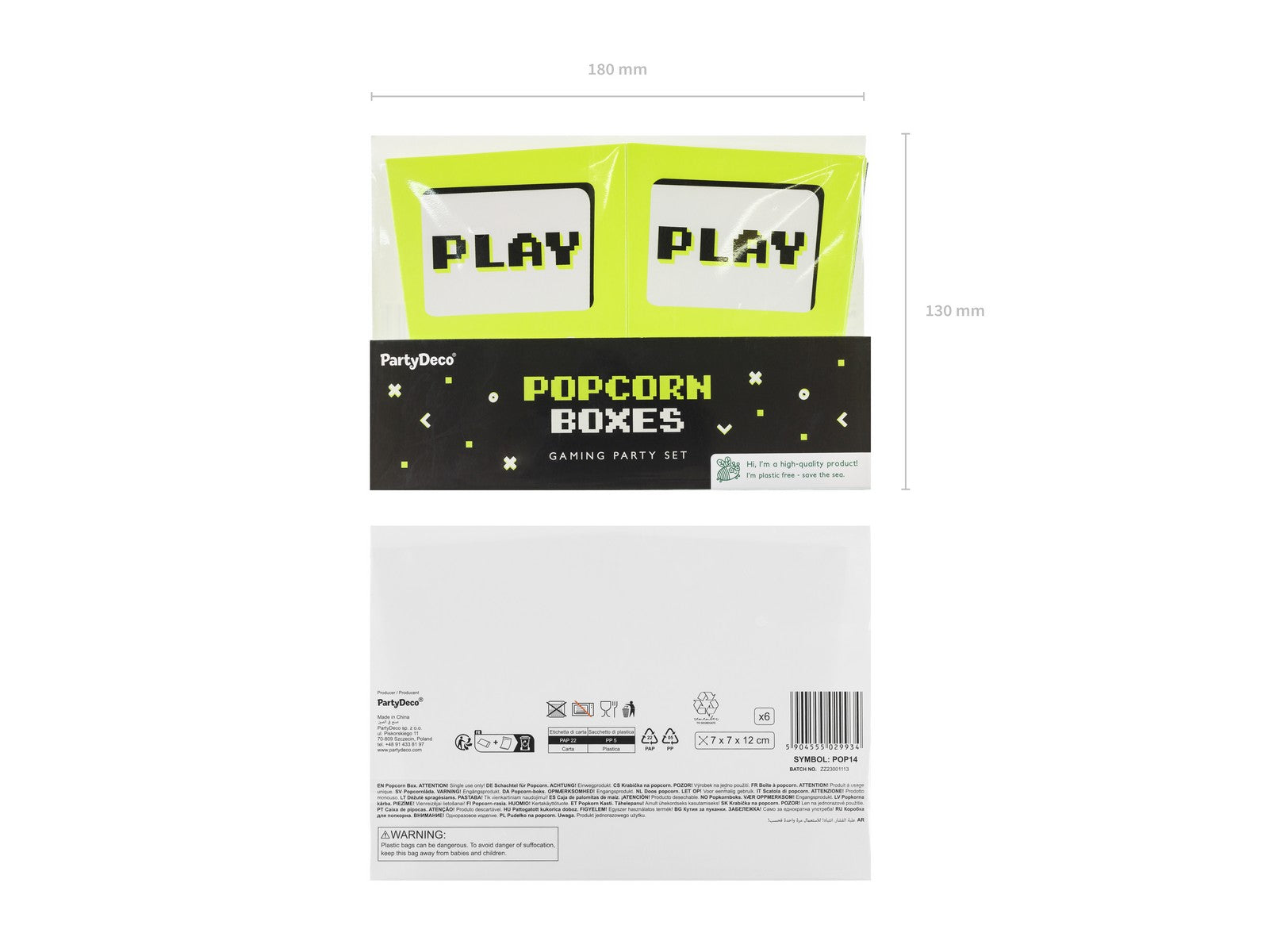 6x Popcornbox Game on 12cm