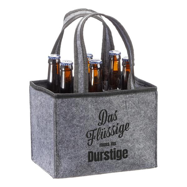 Flaschentasche Das Flüssige muss ins Durstige 22x15cm
