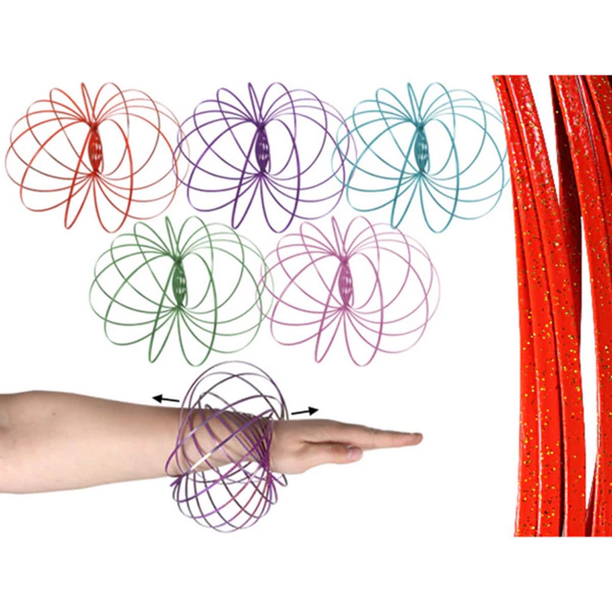 Magic Ring Spirale Glitter 13cm 5fach sortiert