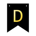 Banner 16x12cm schwarz Buchstabe D