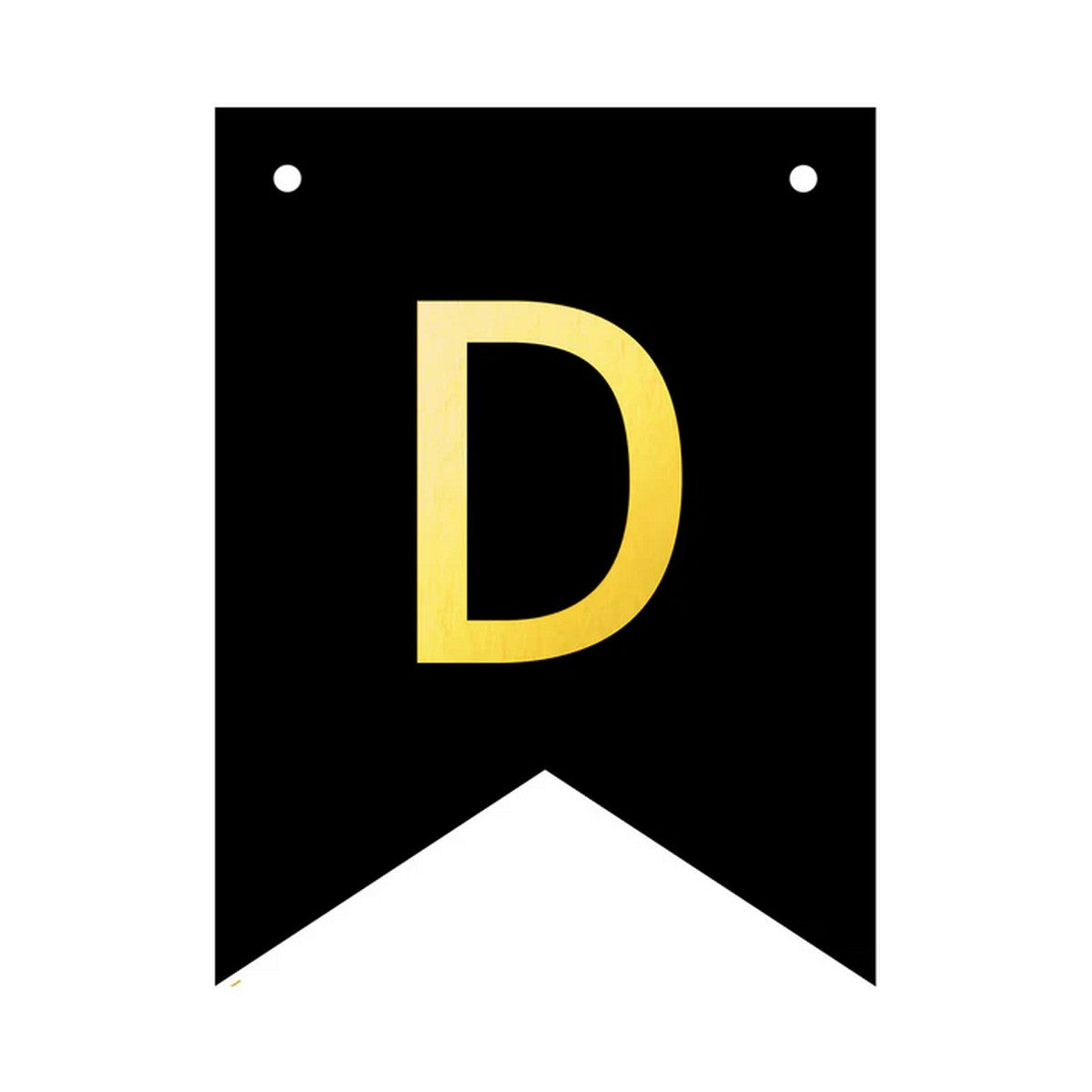 Banner 16x12cm schwarz Buchstabe D