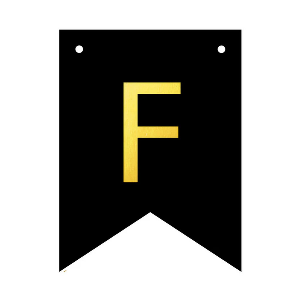 Banner 16x12cm schwarz Buchstabe F