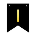 Banner 16x12cm schwarz Buchstabe I