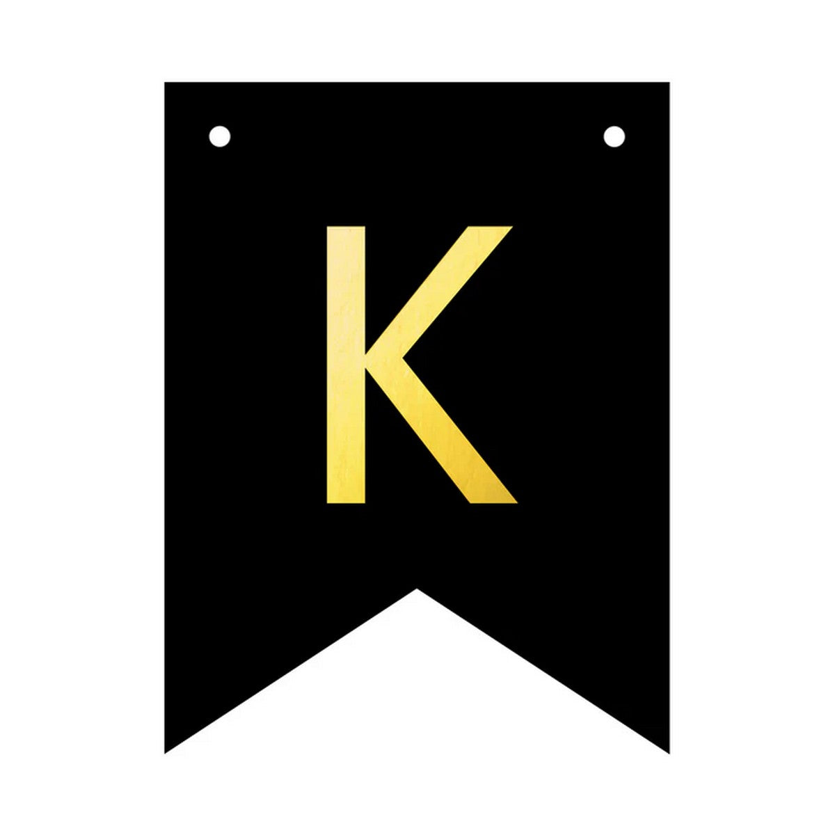Banner 16x12cm schwarz Buchstabe K