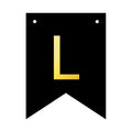Banner 16x12cm schwarz Buchstabe L