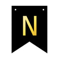Banner 16x12cm schwarz Buchstabe N
