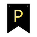 Banner 16x12cm schwarz Buchstabe P