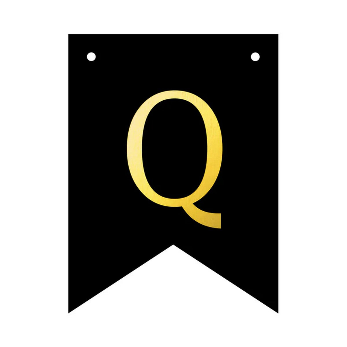Banner 16x12cm schwarz Buchstabe Q