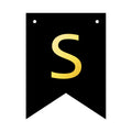 Banner 16x12cm schwarz Buchstabe S