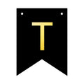 Banner 16x12cm schwarz Buchstabe T