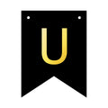 Banner 16x12cm schwarz Buchstabe U
