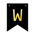 Banner 16x12cm schwarz Buchstabe W
