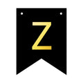 Banner 16x12cm schwarz Buchstabe Z