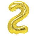 Folienballon Zahl Nr. 2 gold 35cm