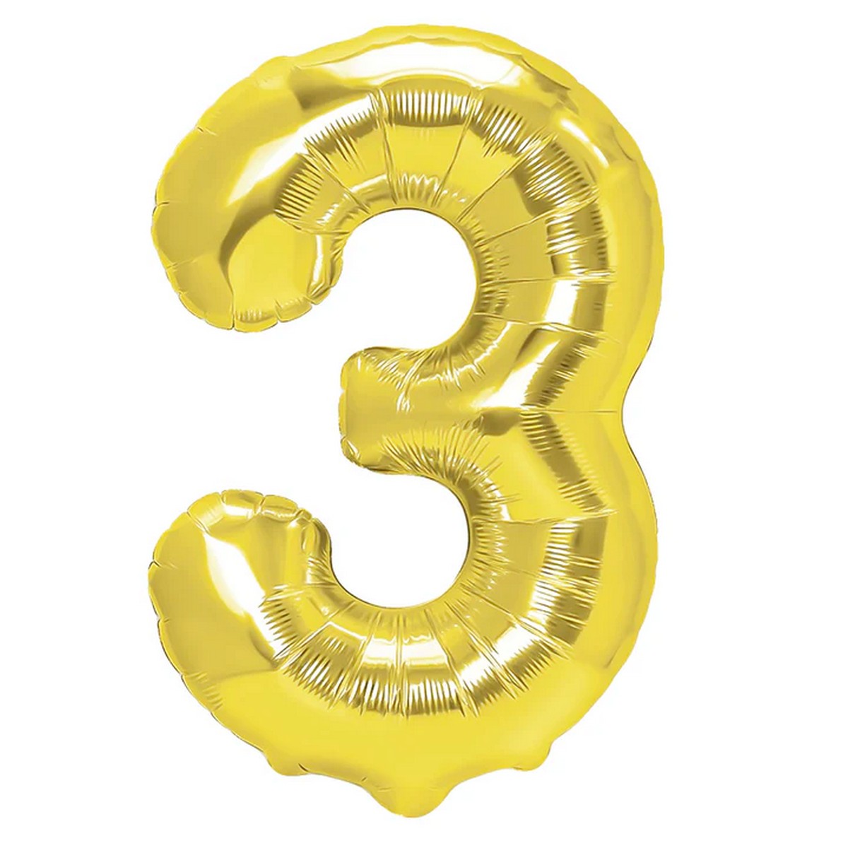Folienballon Zahl Nr. 3 gold 35cm