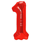 Folienballon Zahl Nr. 1 rot 86cm