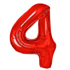 Folienballon Zahl Nr. 4 rot 86cm