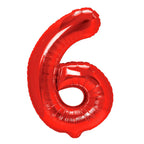 Folienballon Zahl Nr. 6 rot 86cm