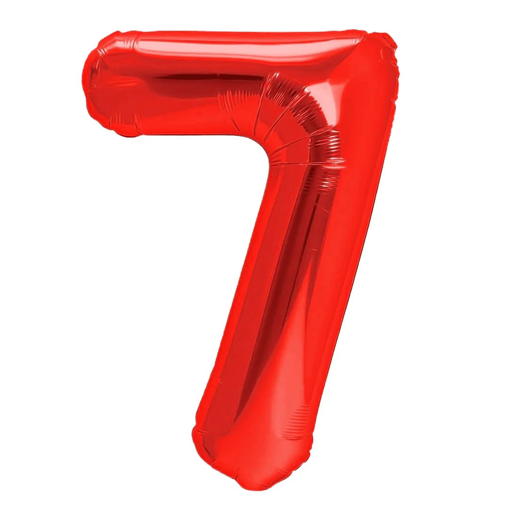 Folienballon Zahl Nr. 7 rot 86cm