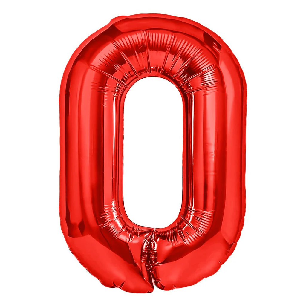 Folienballon Zahl Nr. 0 rot 86cm