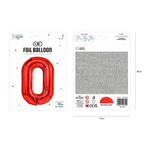 Folienballon Zahl Nr. 0 rot 86cm