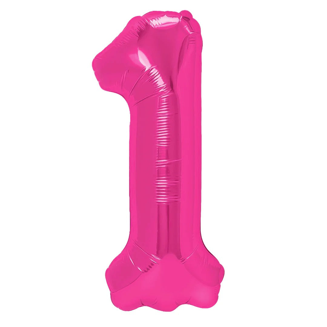 Folienballon Zahl Nr. 1 pink 86cm